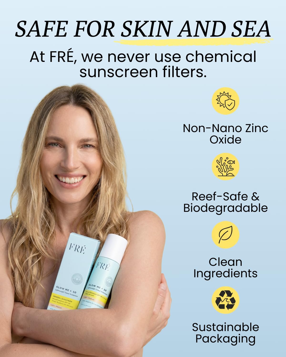 FRÉ Lightweight Tinted Moisturizer | Mineral Face Sunscreen, Sunscreen Makeup & BB Cream SPF | Light-Medium, 1.69 oz