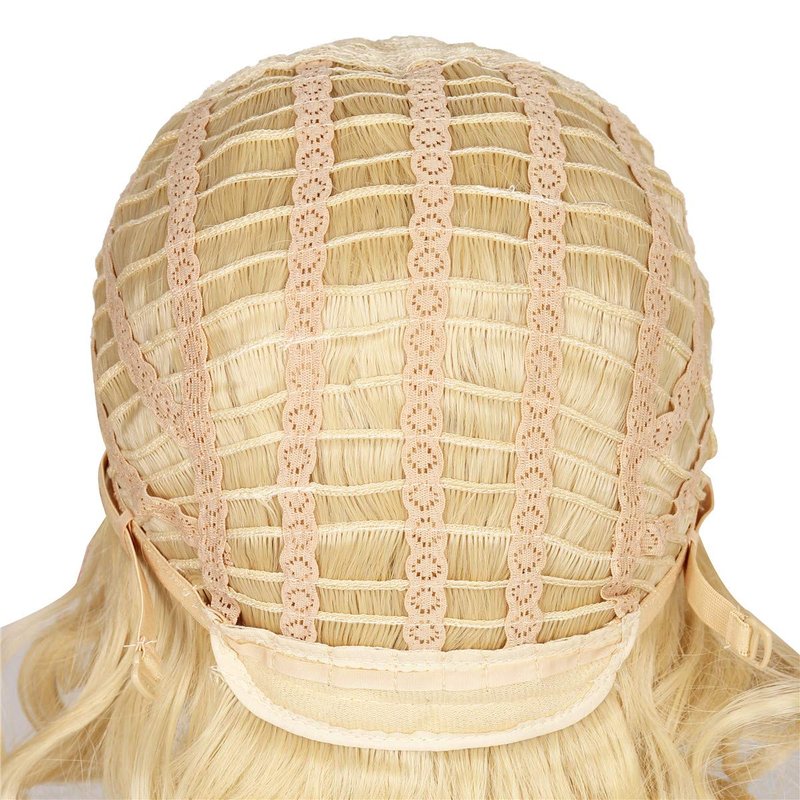 ColorGround Medium Long Curly Blonde 80S Rocker Wig for Women