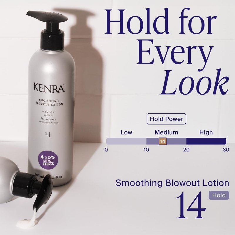Kenra Professional Smoothing Blowout Lotion 14 | Up To 4 Days Without Frizz | Enhances Smoothness & Manageability Of A Blowout | Thermal Protection | Medium To Coarse Hair | 10.1 fl. Oz