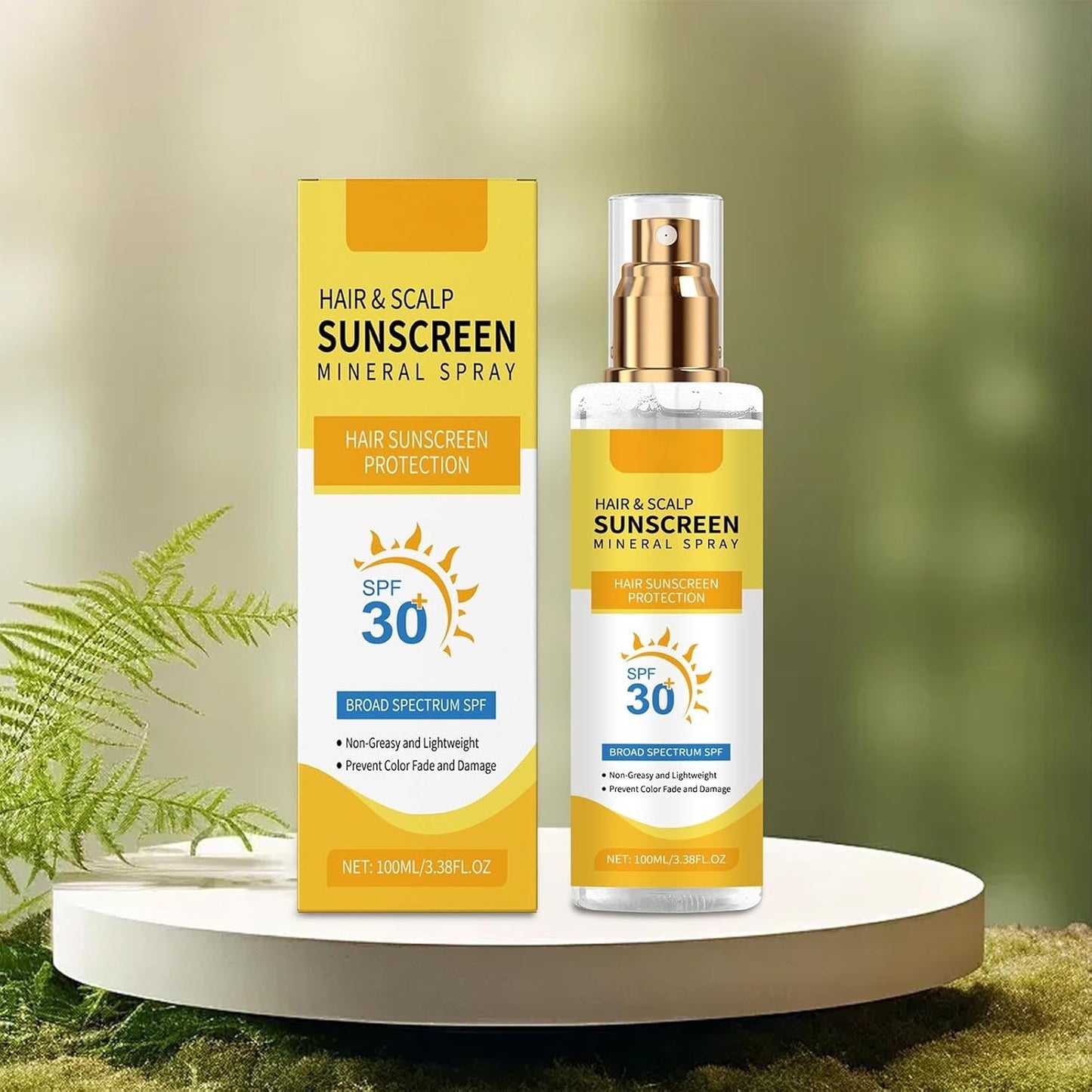 Hair & Scalp Sunscreen Spray SPF 30 - Color-Safe UV Blocker for Dyed Hair | Weightless Coconut Protection (1)
