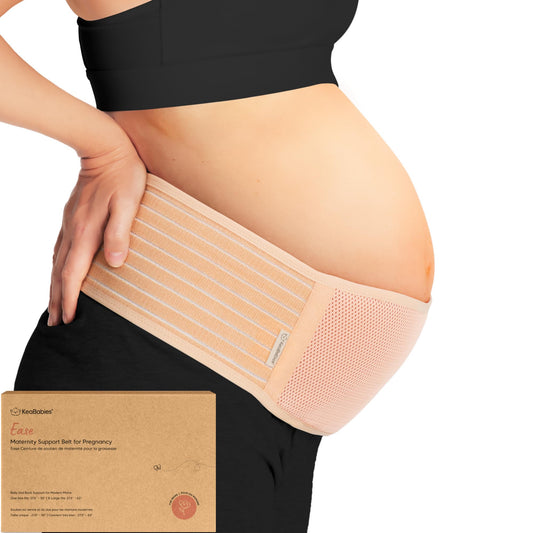 KeaBabies Pregnancy Belly Bands for Pregnant Women - 1-Pack, Soft & Breathable Maternity Belly Support Band, Easy Adjustable Maternity Belt for Back, Pelvic Support, Comfortablee (Classic Ivory, M/L)