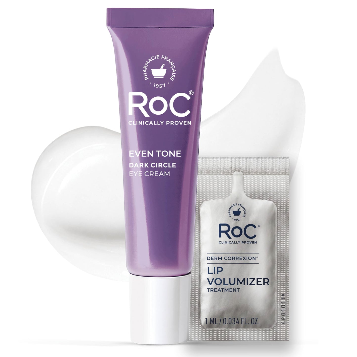 RoC Multi Correxion 5 in 1 Anti-Aging Eye Cream for Puffiness, Under Eye Bags & Dark Circles, Skin Care Treatment with Shea Butter, (.5 oz) with Night Cream Packette (Packaging May Vary)