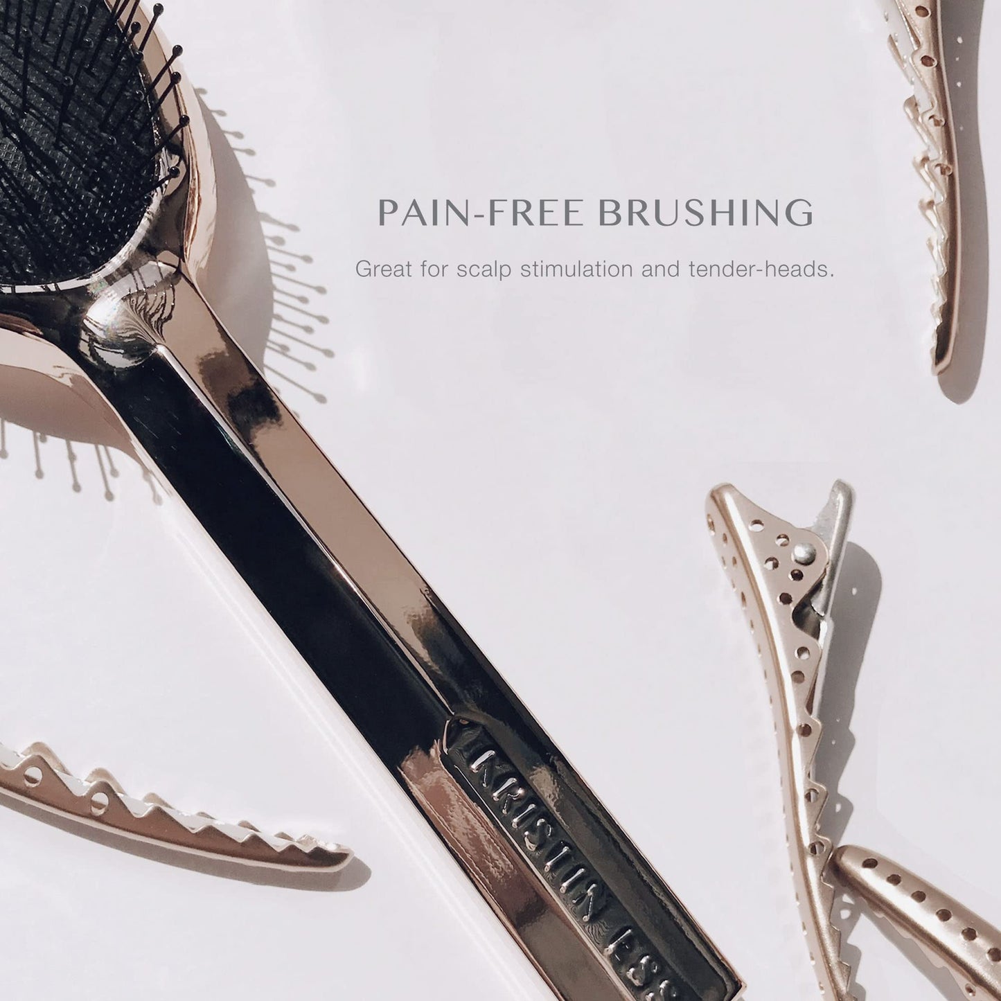 Kristin Ess Style Assist Medium Detangling Hair Brush For Thick, Thin, Straight, Curly, Wavy + All Hair Types - Detangling + Shine Boosting Salon Brush