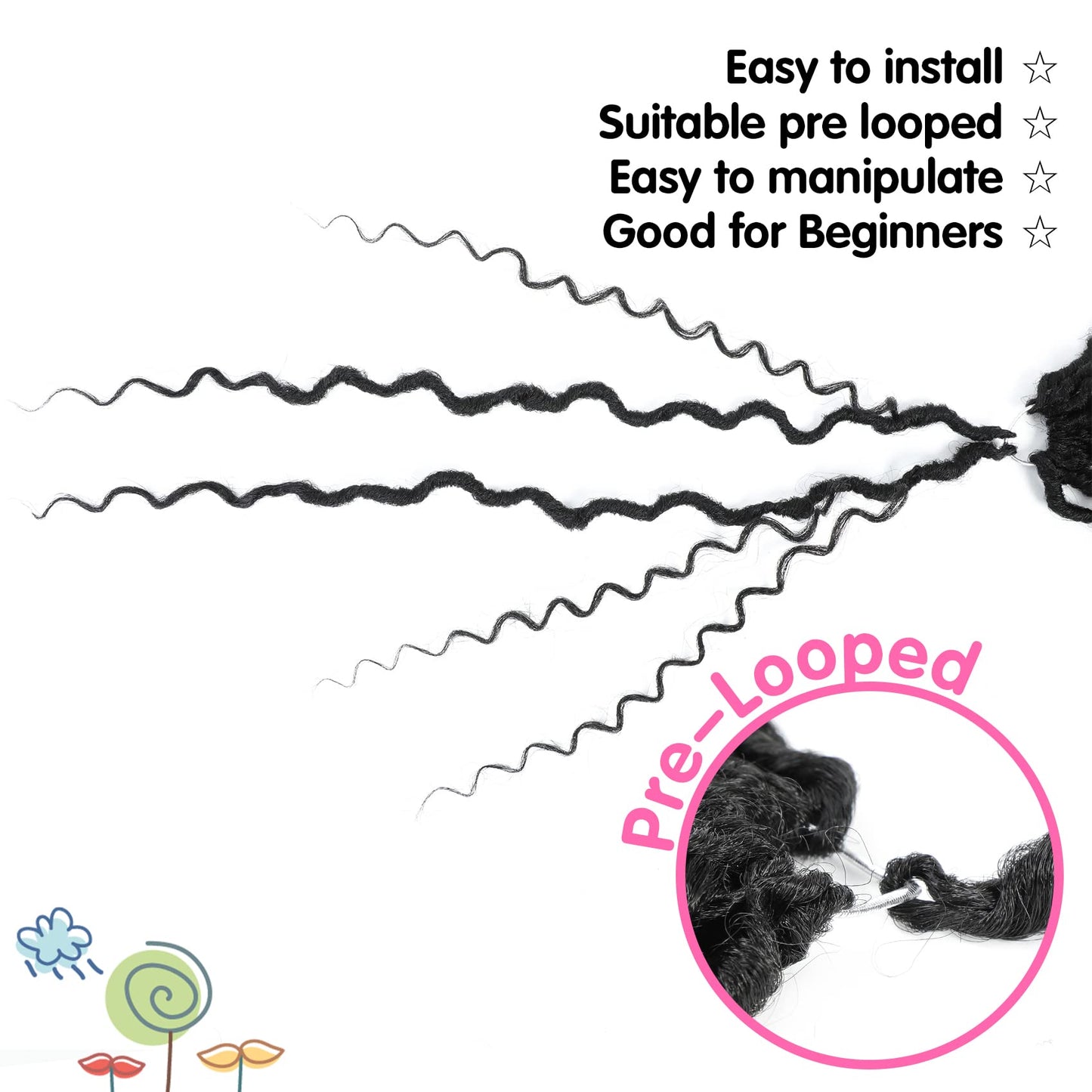 Fulcrum Goddess Locs Crochet Hair 18 Inch, 8 Packs New Faux Locs Crochet Hair for Black Women, Crochet locs with Curly Ends (18Inch (Pack of 8), 1B#)