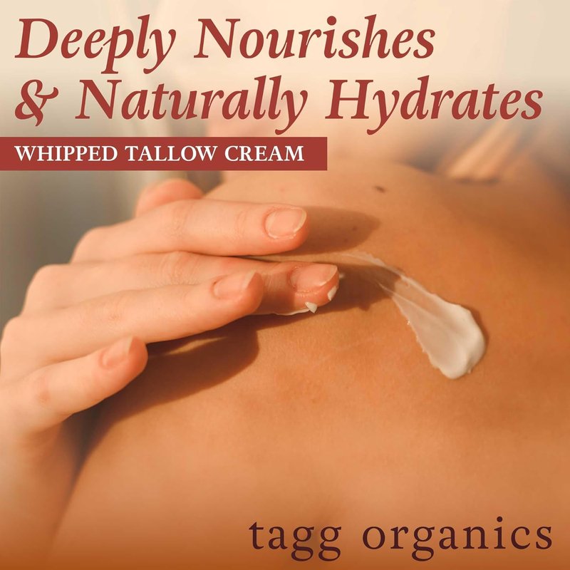 Whipped Tallow Cream for Skin - Organic, Chemical-Free Hydration | Unscented 2oz for Dry, Sensitive Skin