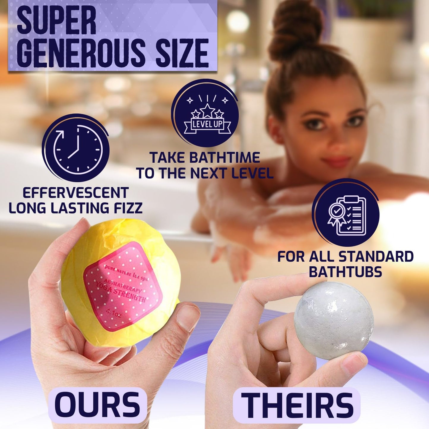 Pure Nature Bath Bombs Gift, Set 6, and Aromatherapy Shower Steamers, Set 6