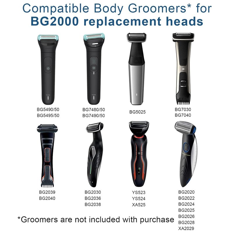 Philips Norelco BG5000 Replacement Heads - Compatible Foil Blades for Bodygroom Trimmer | 3 Pack