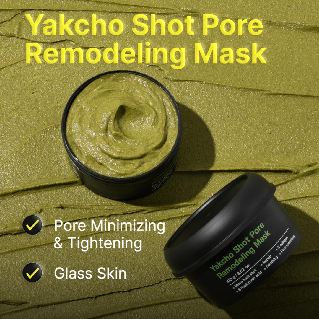 SUNGBOON EDITOR Yakcho Shot Pore Remodeling Mask, Clay Mask for Pores, Blackheand Remover, Korean Face Mask, Exfoliating Face Mask for Oily Skin, Korean Skin Care, 3.52 oz.