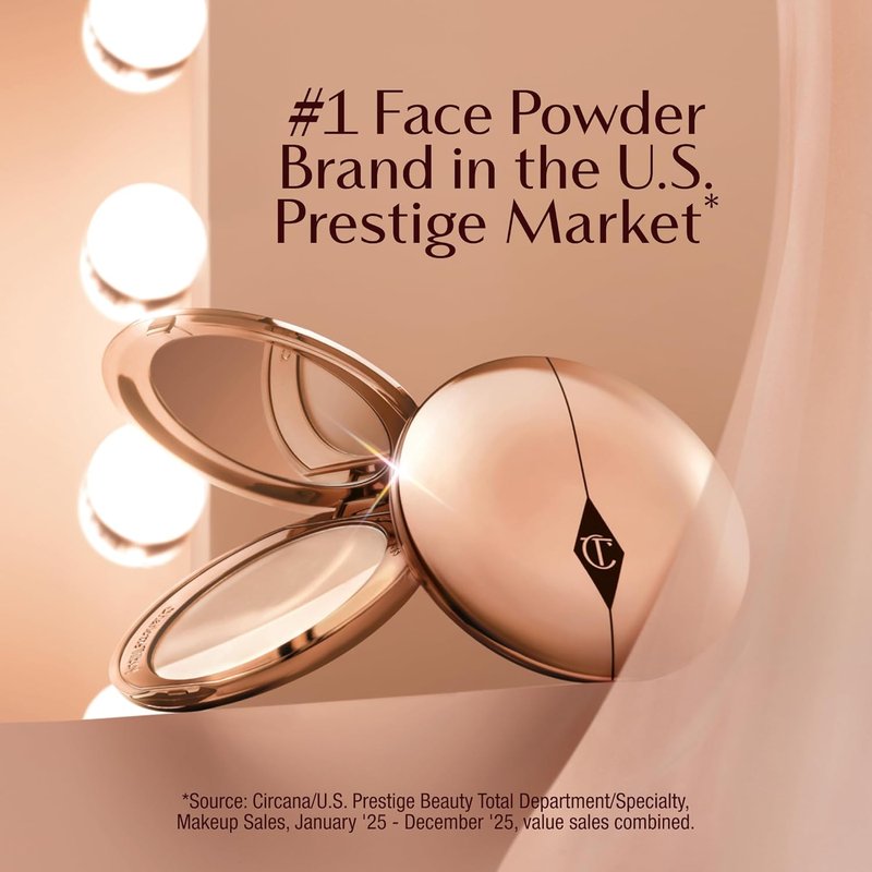Charlotte Tilbury Airbrush Flawless Finish Setting Powder - Pore-Blurring Face Makeup for Shine Control | Soft-Focus Finish
