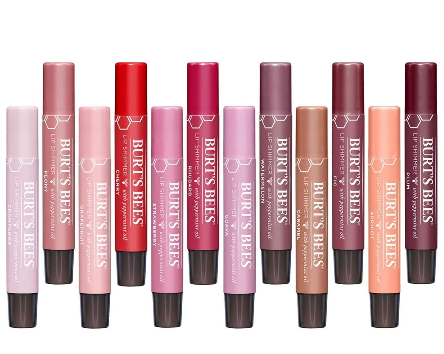 Burt's Bees Natural Lip Shimmer Gift Set - 7 Flavors Including Apricot, Cherry Champagne & More