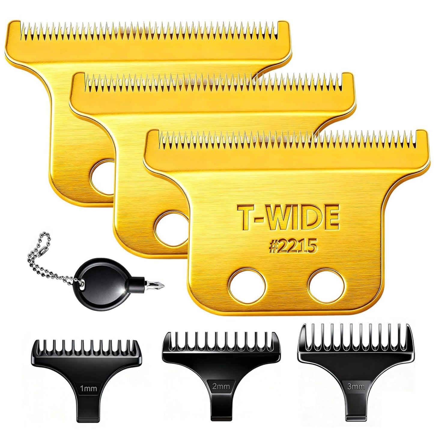 Replacement T Wide Blades for Wahl 5 Star Detailer Li Trimmer | Adjustable Stainless Steel Zero-Gap (2PCS)