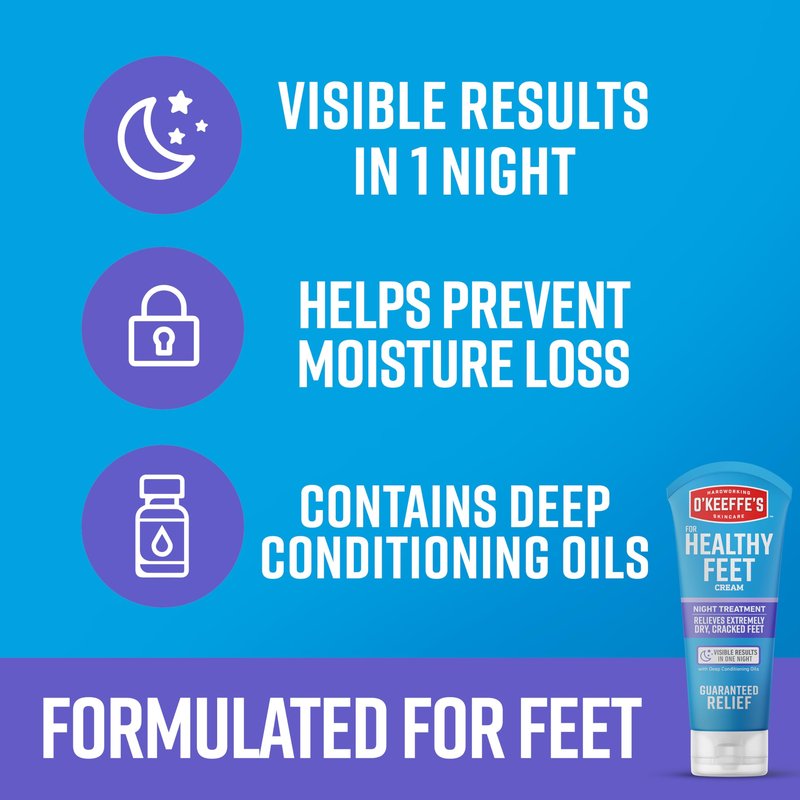O'Keeffe's Night Treatment Combo Pack Including Working Hands Night Treatment Hand Cream, Healthy Feet Night Treatment Foot Cream and Lip Repair Night Treatment Lip Balm; Gift Idea