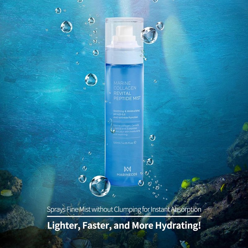 Marine Collagen Revital Peptide Mist - Hydrating Facial Spray with Centella & Peptides | 120ml Daily Moisture Boost