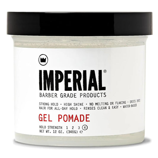 Imperial Barber Grade Products | Gel Pomade, 12 oz | Strong Hold | High Shine | Water-Based | Easy to Wash Out | Heat Resistant | All-Day Hold