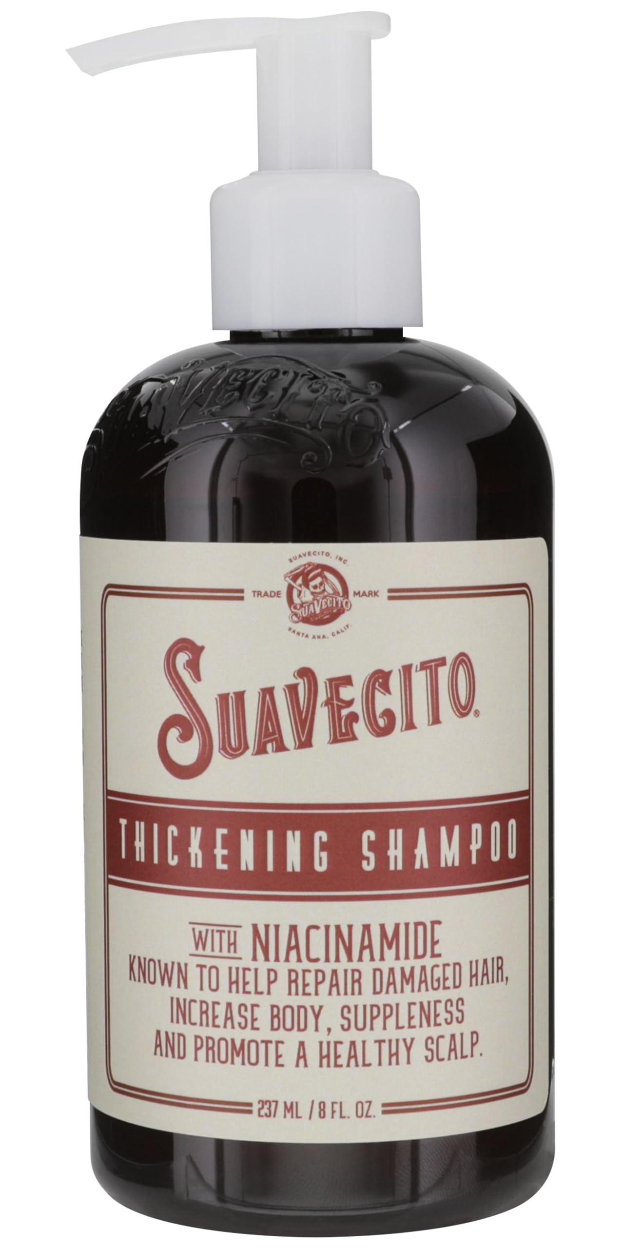 Suavecito Hair Thickening Shampoo With Niacinamide For Thinning Hair - Vitamin B3 Shampoo Repairs Damaged Hair, Improves Health And Fights Hair Loss