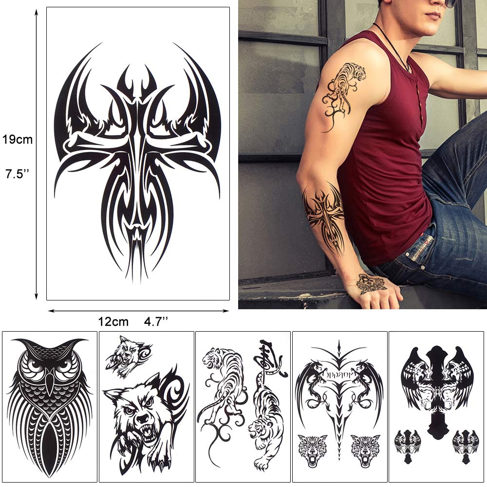 GLARYYEARS 18-Sheet Realistic Fake Tattoos for Men & Teens