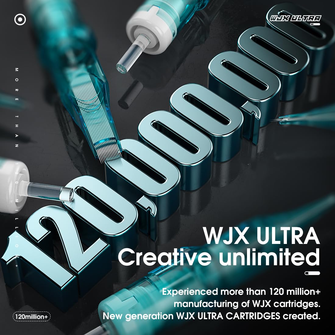 WJX Ultra 1013RM Tattoo Cartridge Needles, #10 Bugpin 13 Round Magnum, 20Pcs Disposable Tattoo Needles for Shading, Blending and Color Packing, Compatible with All Rotary Tattoo Machines and Pen