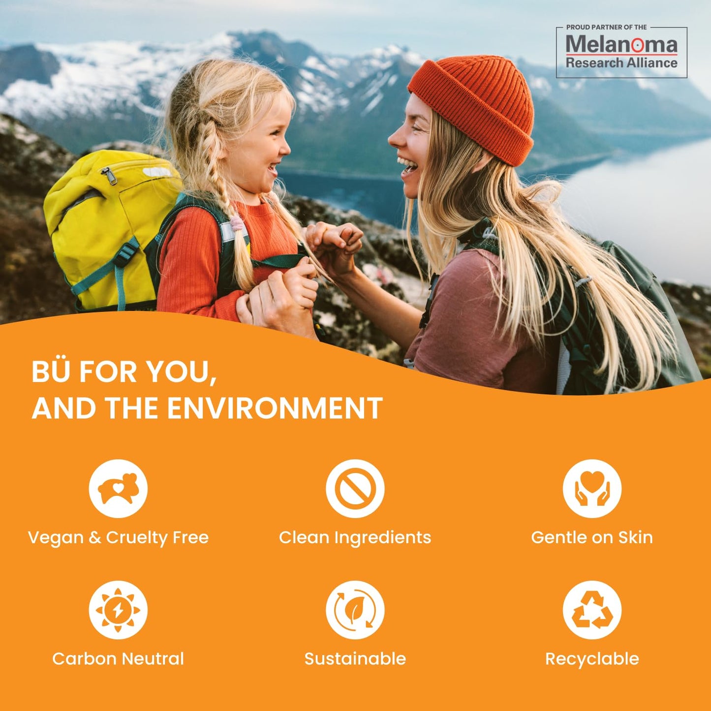 BU SPF 50 Kids Sunscreen Spray for Face and Body, Non Aerosol Spray, Fragrance Free, Clear, Non Greasy, Water Resistant, Fragrance Free 3.3 oz