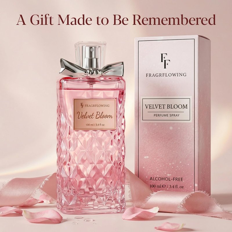 Perfume for Women, Alcohol-Free Long Lasting Floral Fragrance, Light & Soft Scent with Rose, Jasmine & Peony, Peach, Patchouli & Musk Base, 100ml / 3.4 fl oz, Gift for Women & Moms (Velvet Bloom)