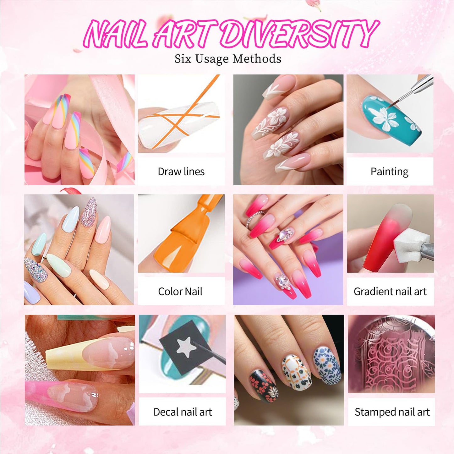 Ombre Gel Nail Polish Set - 24 Vibrant Colors for Gradient Nail Art | Includes 100 Nail Sponges