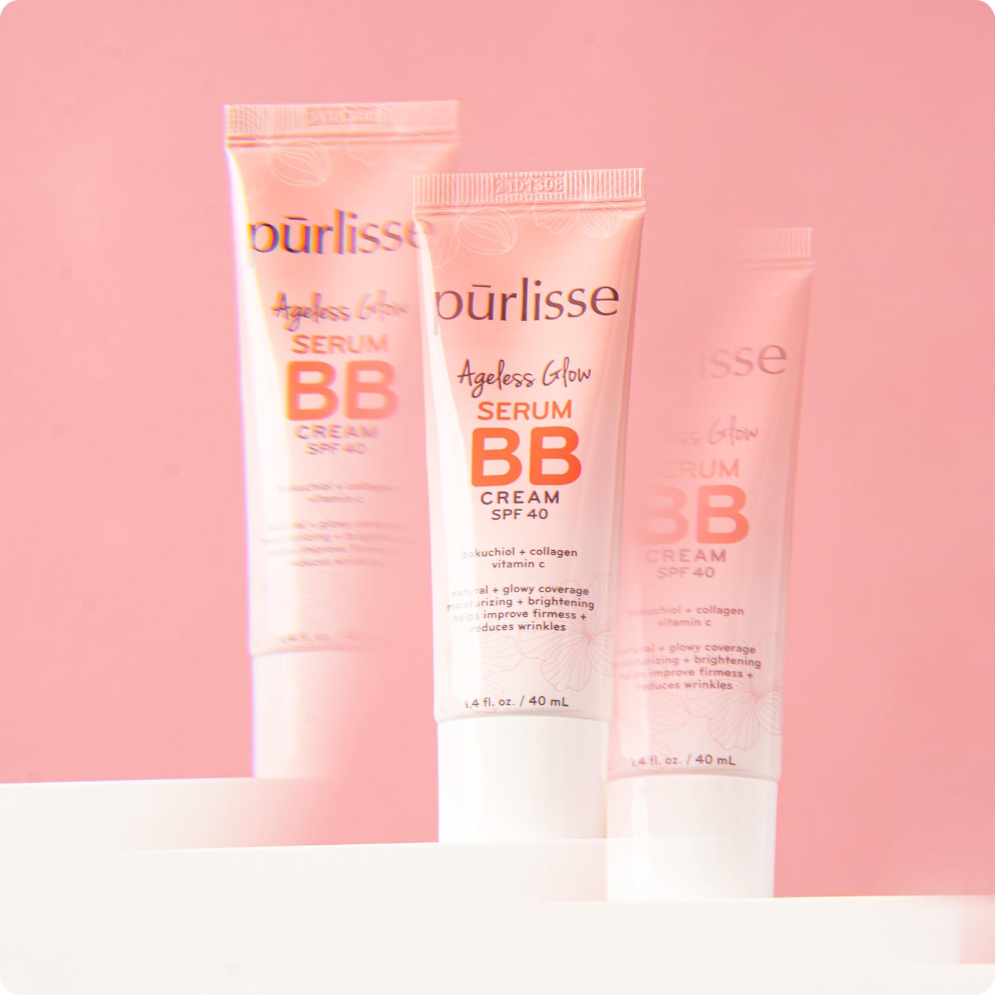 pūrlisse Ageless Glow Serum BB Cream SPF 40 - Glowy Tinted Moisturizer with SPF - Korean Skin Care Formula with Vitamin C & Bakuchiol to Firm, Brighten & Even Skin - Fair (1.4 oz)