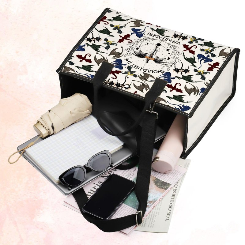 BWWKTOP 4Wings Dragon Makeup Bag Fantasy Bookish Gift Iron Flame Dragon Rider Zipper Pouch Bag Riders Quadrant Gift (GET THE WINGLEADER BG)