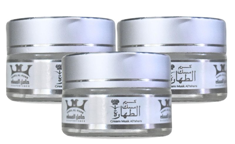 Cream Musk Al Tahara Saudi Arabian Arabic Egyptian Egypt Oriental Hamil Al Musk ElMusk AlMusk Altahara Women Womens Perfume Fragrances Suitable For All Skin ( 3 Pack = 0.7 oz / 20 gm Each One )