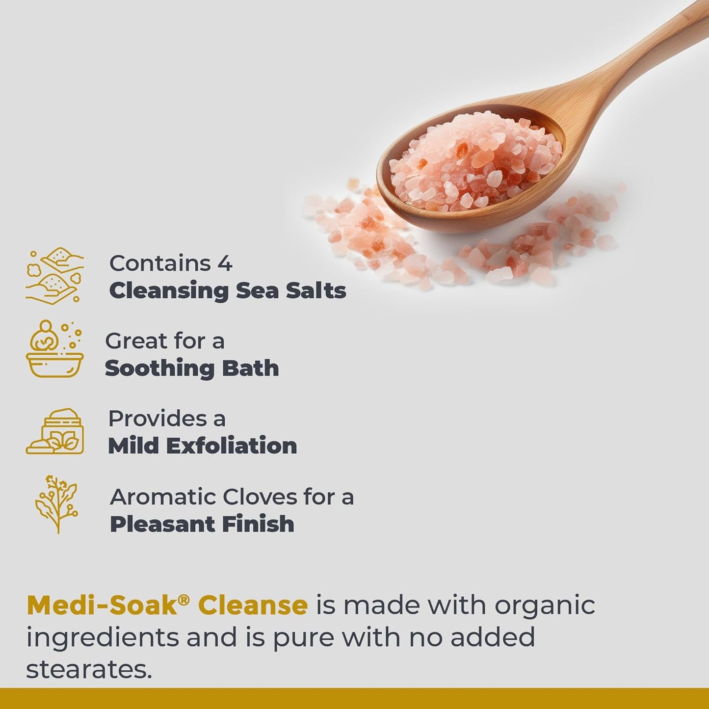 Medi-Soak Bath Salts - Organic Sea Salt Foot & Body Soak for Relaxation | 2 Lb