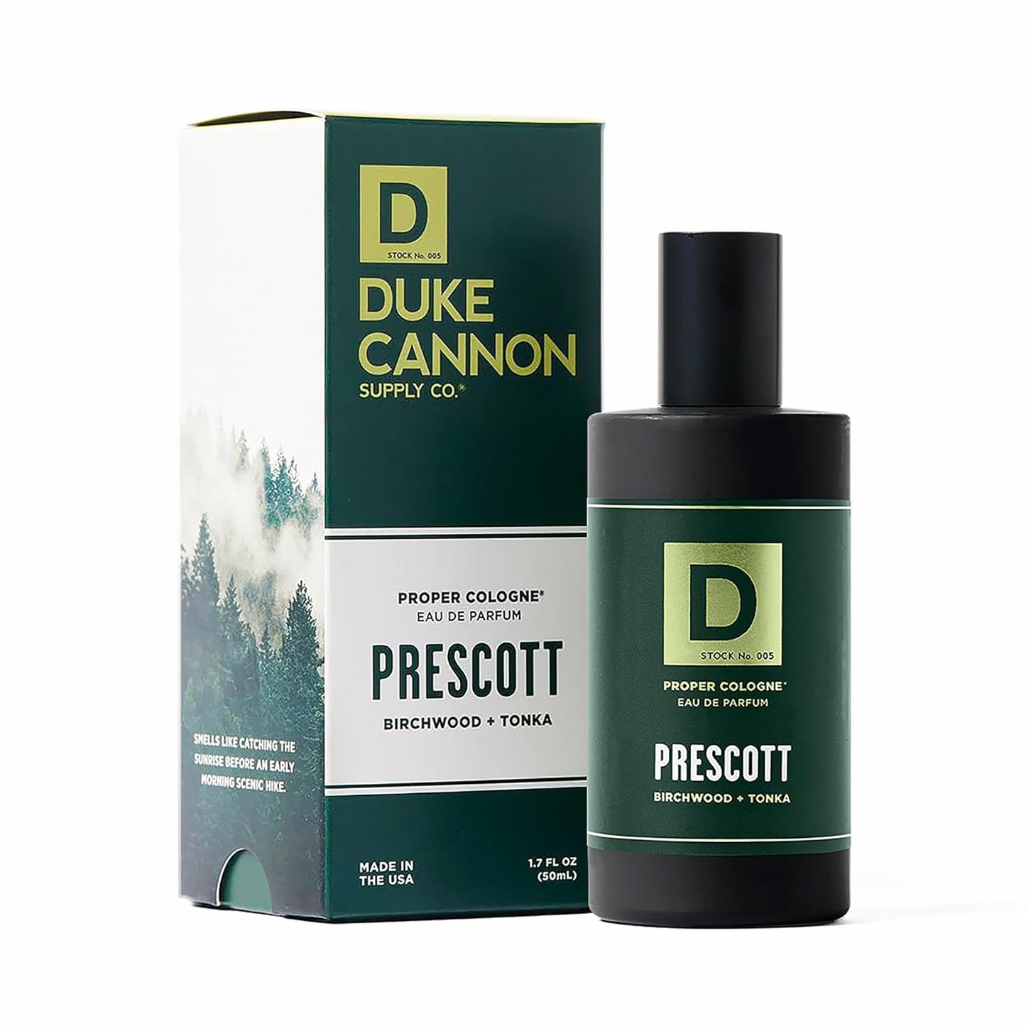 Duke Cannon Proper Cologne - Men's Eau de Parfum with Birchwood & Tonka | Woodsy, Long-Lasting Scent | 1.7 fl oz