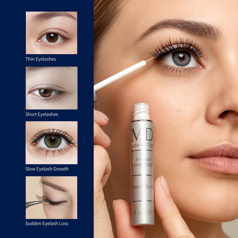 MD Lash Factor Eyelash Conditioner Advanced Lash Enhancing Serum for Longer Thicker Fuller Looking Lashes Cruelty-Free for Sensitive Eyes 0.2 fl oz, 6-Month Supply