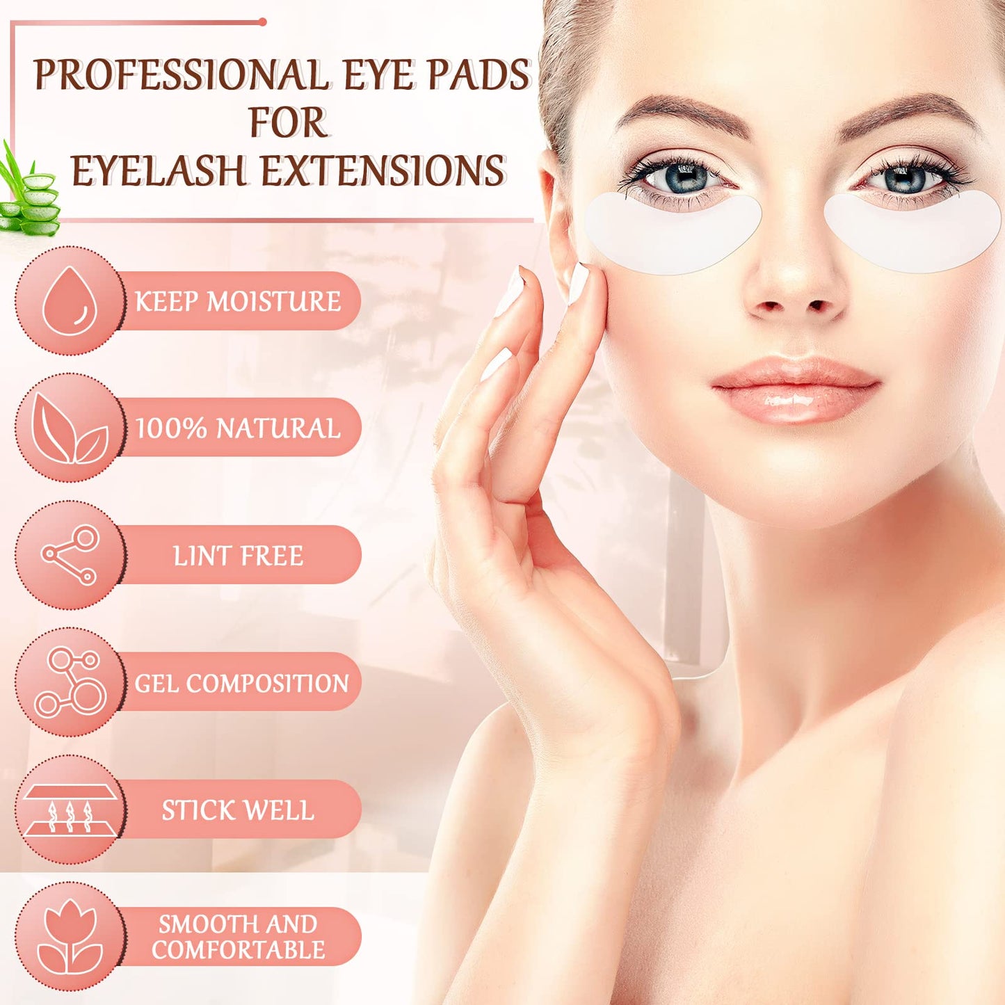 500 Pairs Under Eye Gel Pads Natural Eyelash Extension Gel Pads Patches Kit for Eyelash Extension Supplies Bulk Beauty Tools, Fit Most Eye Shape