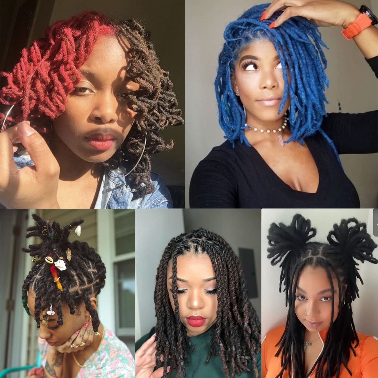 Human Hair Dreadlock Extensions - 0.6cm Thickness, 4 Inch, 60 Strands, Full Handmade, Natural Black | Dye & Bleach Friendly