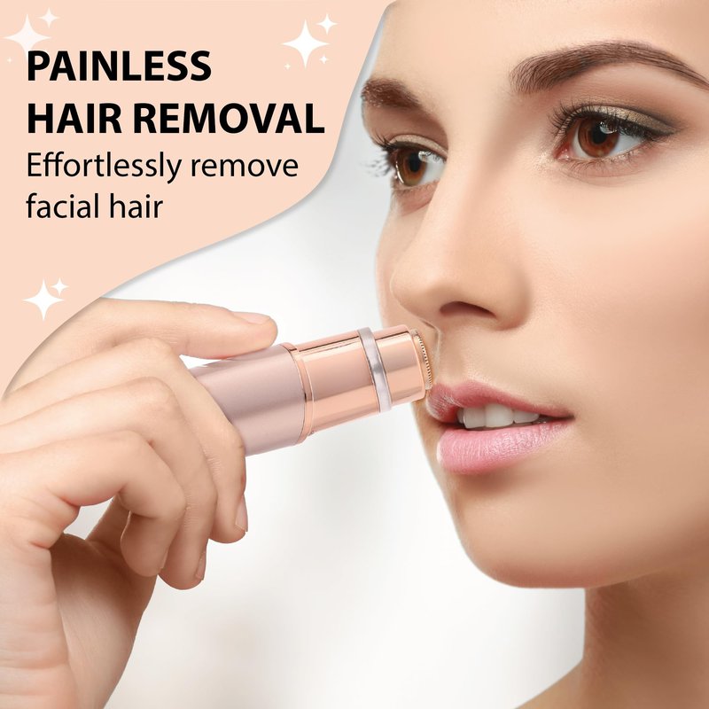 Rechargeable Facial Hair Remover for Women Painless Smooth Trimmer for Upper Lip, Chin & Face 18K Gold-Plated Floating Head USB-C Shaver
