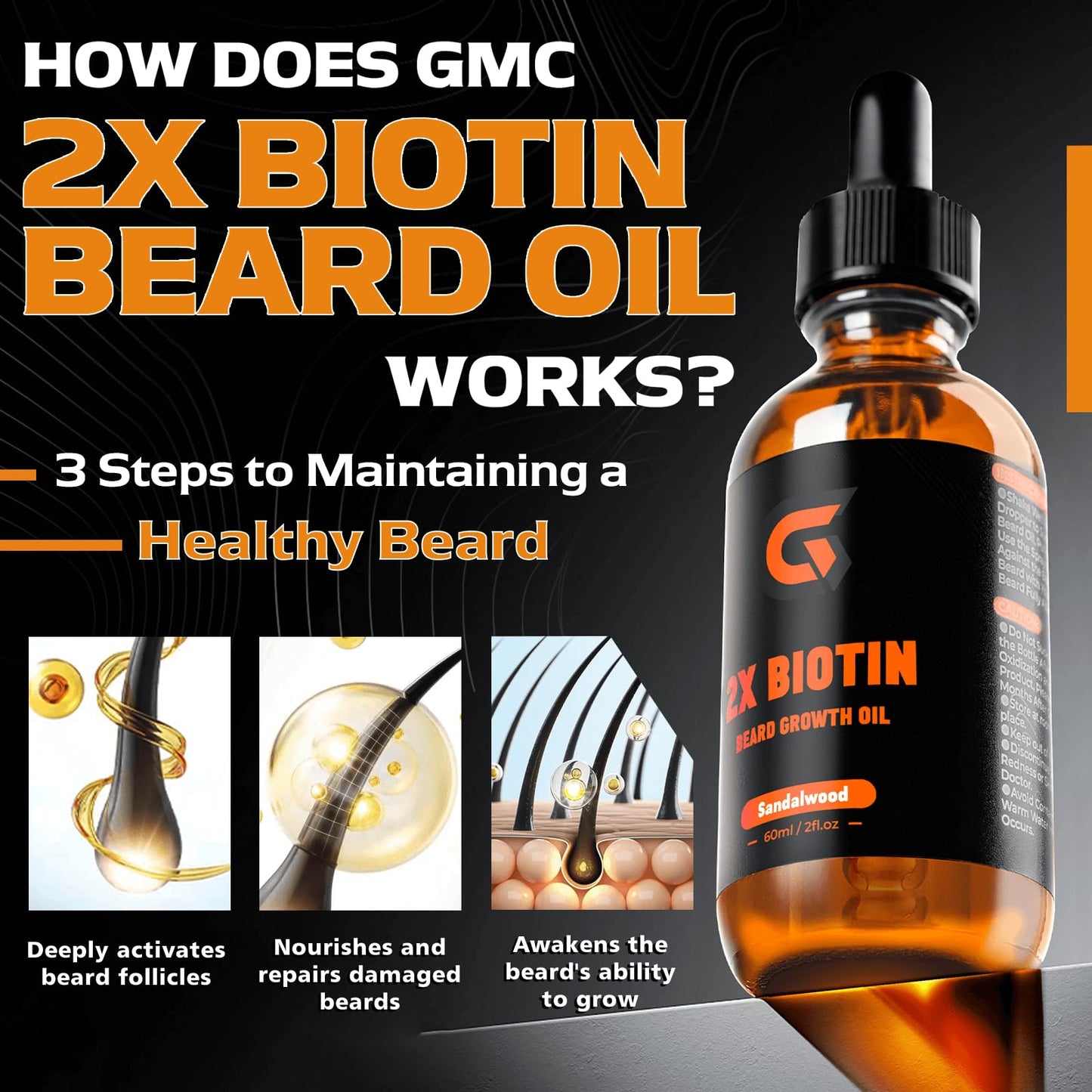 2x Biotin Beard Growth Oil and Beard Balm - Beard Growth Serum Care Kit - Vegan Natural Ingredients Leave-In Conditioner - Moisturizes, Strengthens, Thickens and Promotes Facial Hair Growth
