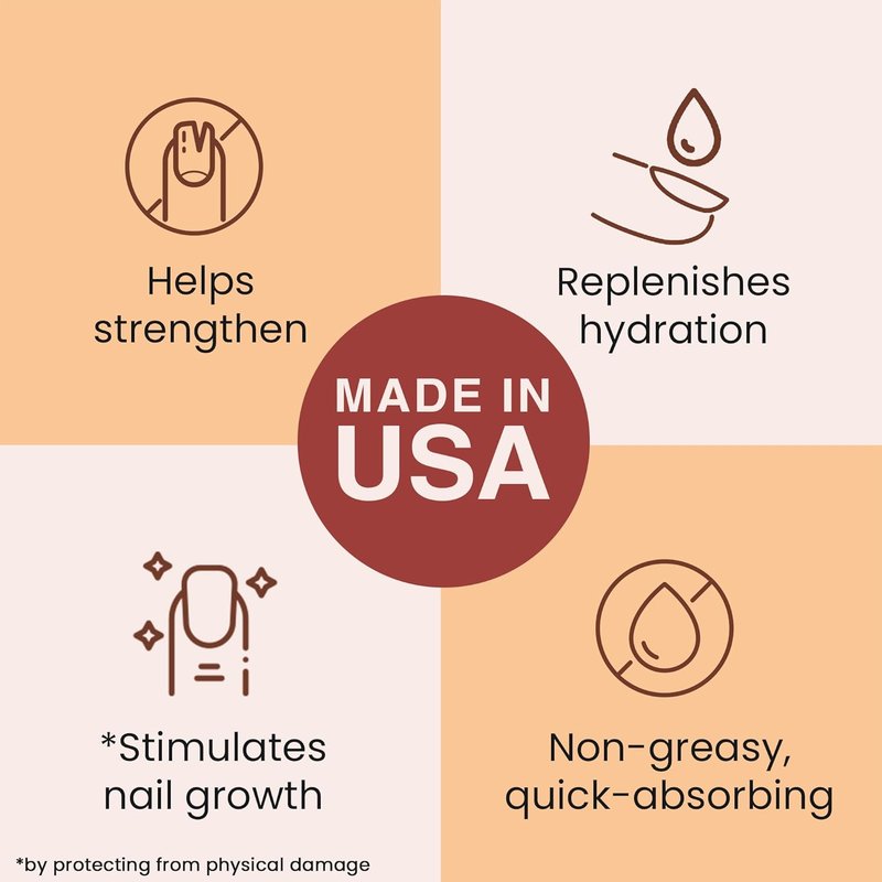 Organic Nail and Cuticle Oil - Jojoba & Vitamin E for Growth, Strength | Natural Nail Care & Repair