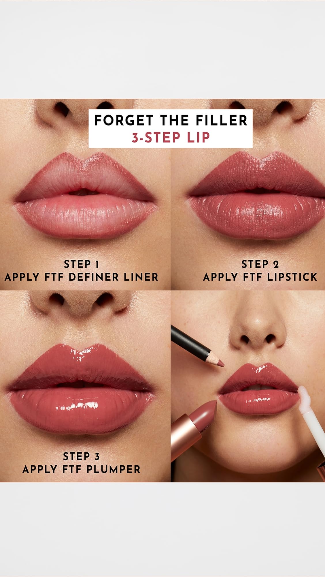 Lawless Women's Forget the Filler Lip-Plumping Line-Smoothing Satin Cream Lipstick, Platinum, 0.1 Ounce