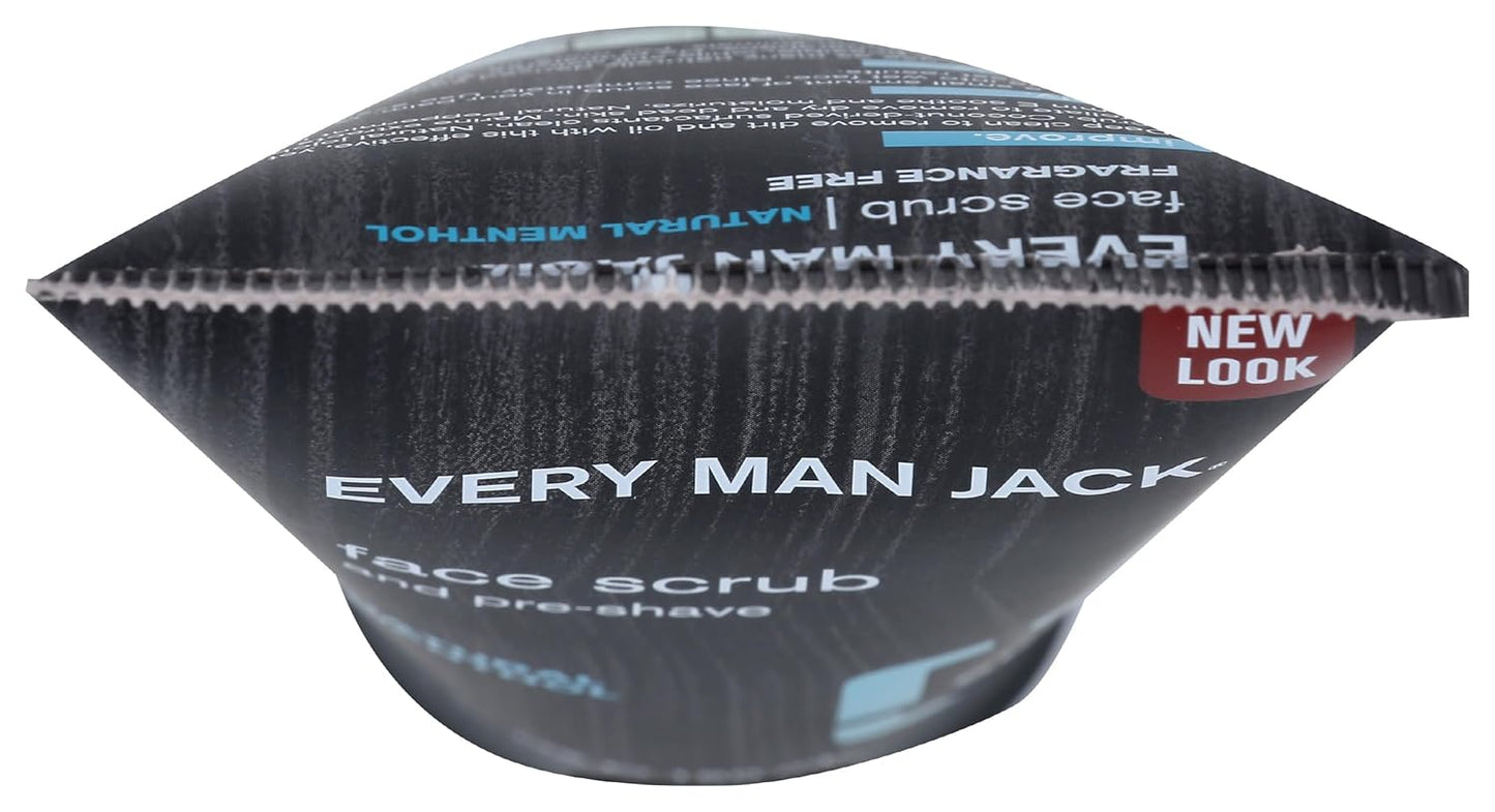 Every Man Jack Face Scrub - Pre-Shave Mint Exfoliating Cleanser | 5 Ounce