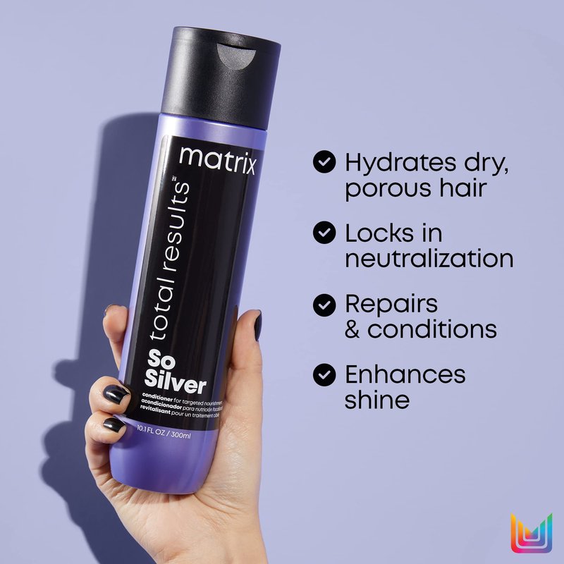 Matrix Total Results So Silver Conditioner | Hydrates Dull, Blonde & Silver Hair | For Color Treated Hair | 1.7 Fl. Oz