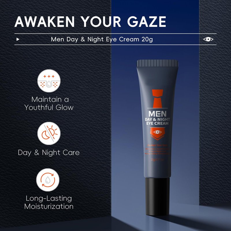 Easilydays Men Revitalizing Eye Cream, Day & Night Refreshing Moisturizing Under Eye Cream with Caffeine, Visibly Firming, Improves Puffy Eyes, Dark Circles and Wrinkles, All Skin Types