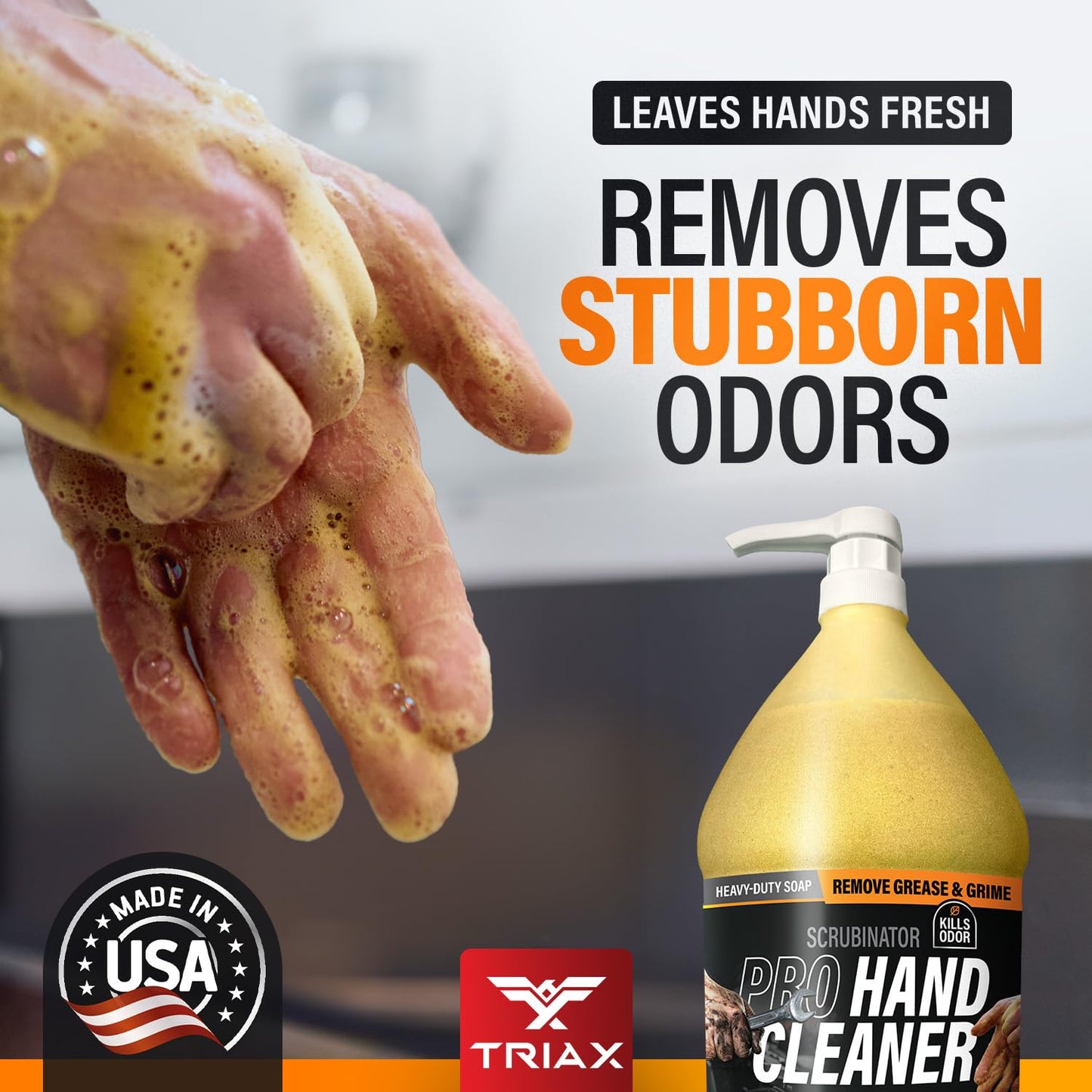 Triax Scrubinator Heavy Duty Hand Scrub - Tough Grease & Dirt Remover | 1 Gallon, Skin Moisturizing Formula