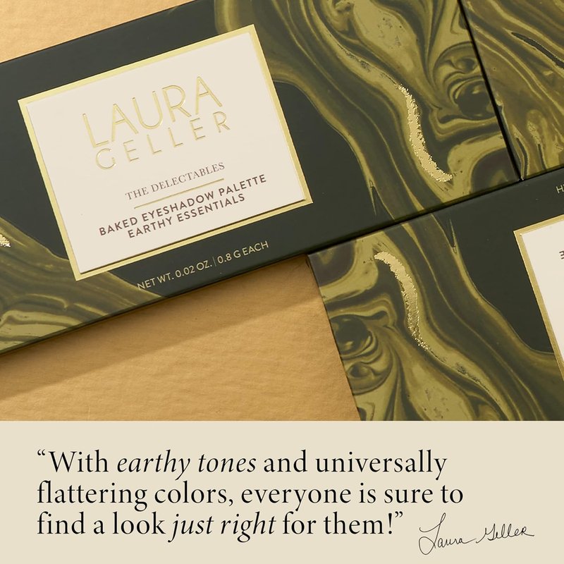 Laura Geller Baked Eyeshadow Palette - 14 Pigmented Shades for a Natural Look | Earthy Essentials