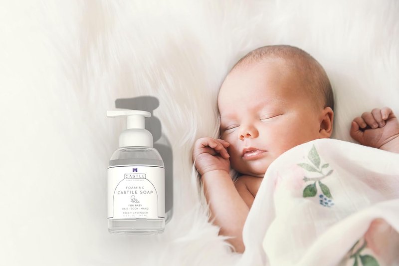 Foaming Baby Castile Soap - Nourishing Coconut Oil Formula for Newborns | Hydrating Foam | 11.5 oz | Fresh Lavender
