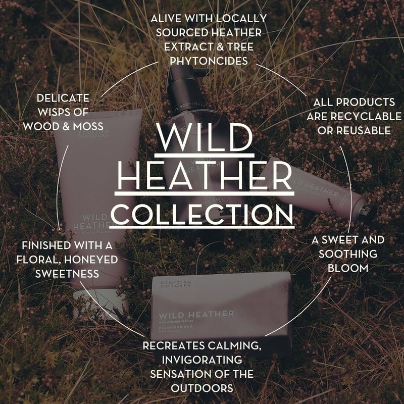 Scottish Fine Soaps Wild Heather Hand Wash 300ml – Moisturising Hand Wash with Panthenol & Soothing Heather Extract, Infused with the Calming Scent of Wild Scotland