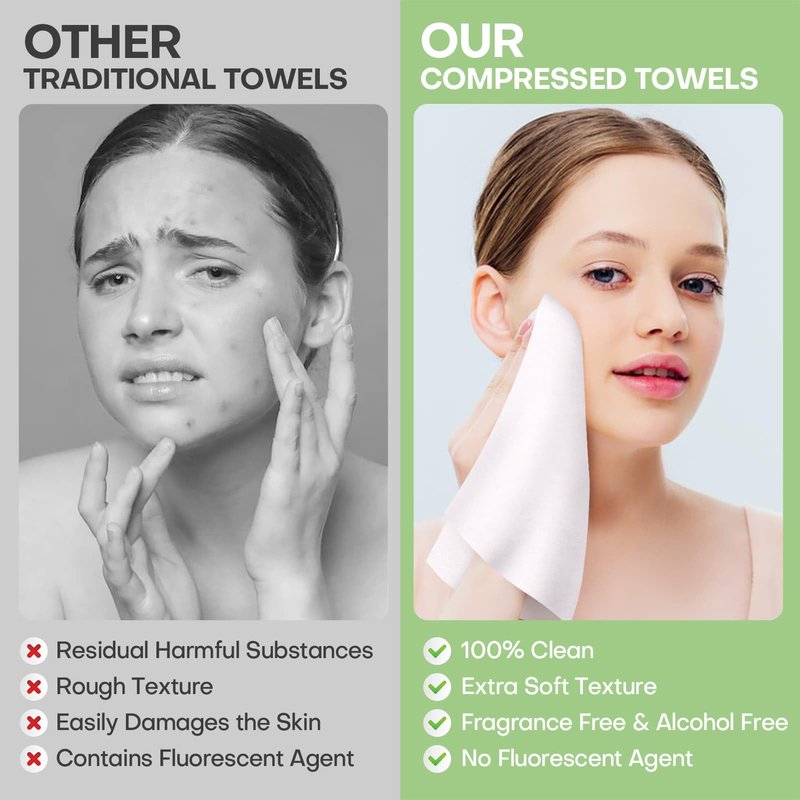 Fancyou Compressed Towel Tablets Bulk 500 Pcs with 4 Dispenser, Mini Coin Tissue Cotton Biodegradable Disposable Washcloths, Portable Facial Towels for Home Travel Office Camping Gym Supplies