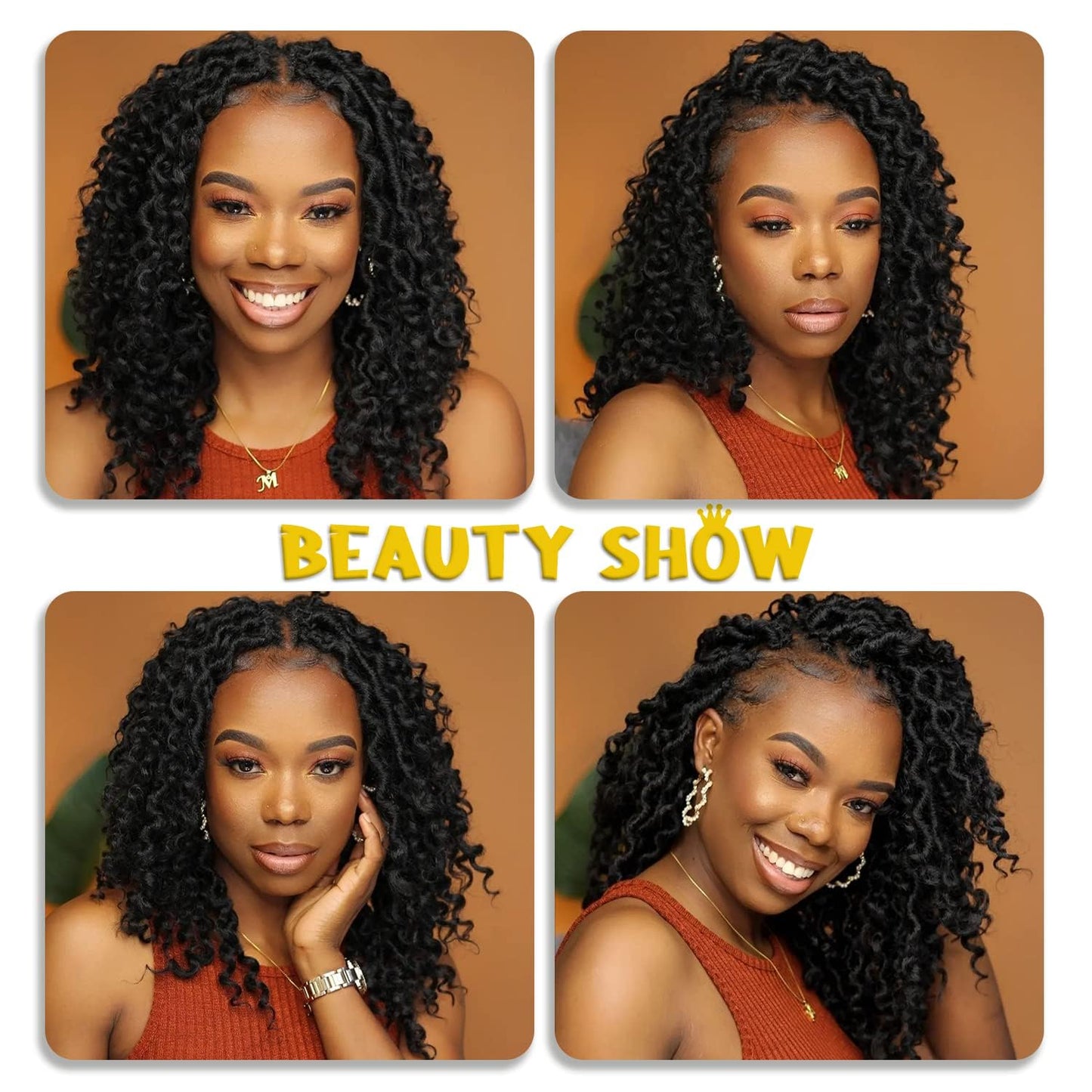 Forevery Goddess Locs Crochet Hair 14 Inch Faux Locs Crochet Hair Pre Looped Crochet Hair for Black Women 6 Packs Crochet Locs with Curly Ends