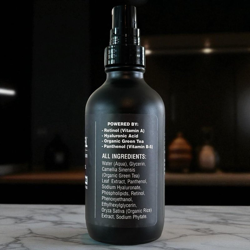 BLACKSTEEL Men's Anti-Aging Face Serum with Retinol & Hyaluronic Acid | One-Step Daily Wrinkle, Hydration & Firming Solution | Fast-Absorbing, Non-Greasy Skincare Made in USA | 4 oz Single Bottle