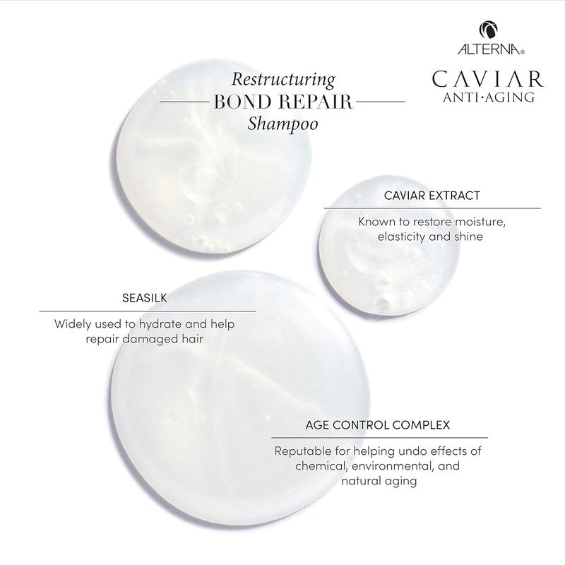 Alterna CAVIAR Anti-Aging Bond Repair Shampoo - Strengthens & Repairs Brittle Hair | Sulfate-Free Formula