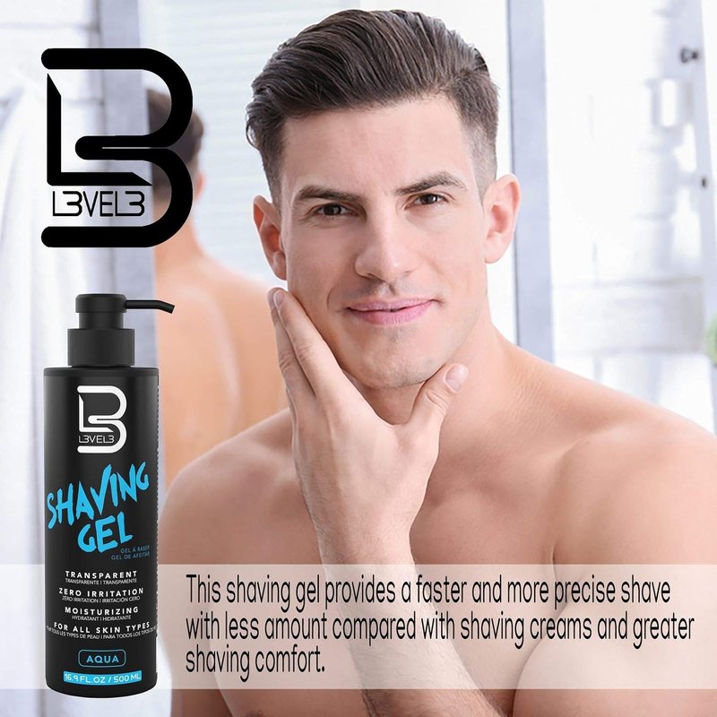 L3 Shaving Gel - Non-Irritating Straight Razor Shave Gel for Smooth Shaves | Refreshing Aqua Scent