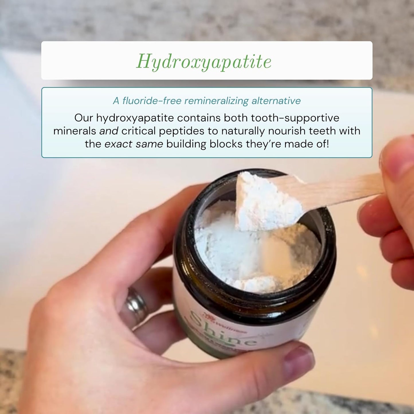 OraWellness Shine Tooth Powder - Remineralizing Mint Formula for Natural Teeth Whitening | Fluoride-Free, Microcrystalline Hydroxyapatite