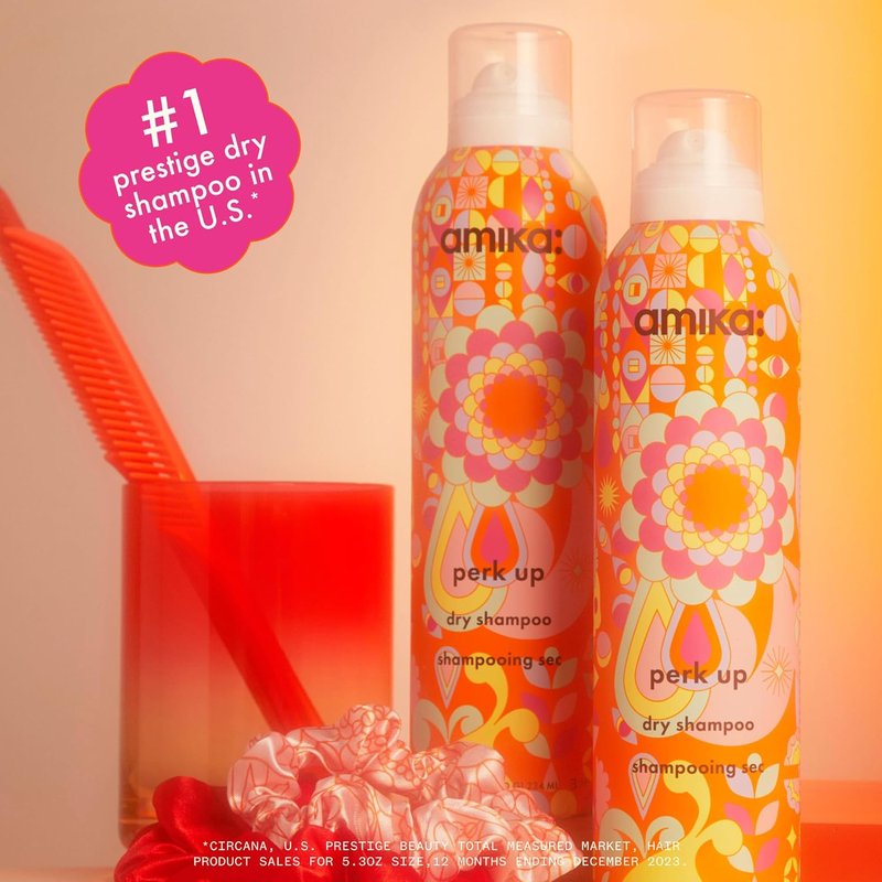 Amika Perk Up Talc-Free Dry Shampoo - Refreshing Oil Absorption | No White Residue, Voluminous Lift for All Hair Types